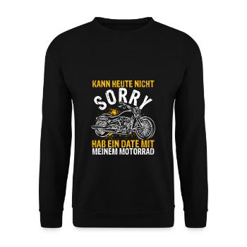 Motorradfans Speed Date Motorradliebhaber Hobby Ge - Unisex Pullover - Schwarz - Vorne - Alina (178cm) & Michal (187cm)