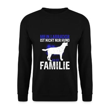 Hundeliebhaber Labrador Familienmitglied Gassirund - Unisex Pullover - Schwarz - Vorne - Alina (178cm) & Michal (187cm)