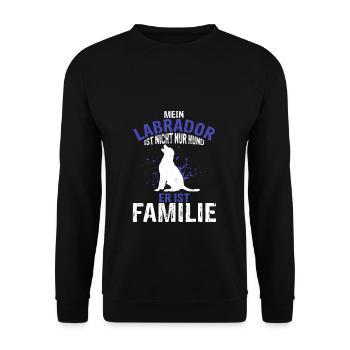 Hundeliebhaber Labrador Familienmitglied Gassirund - Unisex Pullover - Schwarz - Vorne - Alina (178cm) & Michal (187cm)