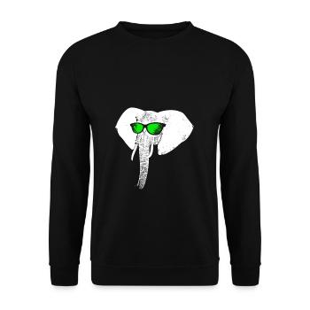 Elefant Sonnenbrille Party Elefantenliebe Elefantl - Unisex Pullover - Schwarz - Vorne - Alina (178cm) & Michal (187cm)