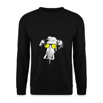 Elefant Sonnenbrille Elefantenliebe Tier Fan Elefa - Unisex Pullover - Schwarz - Vorne - Alina (178cm) & Michal (187cm)