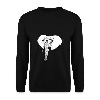 Elefant Sonnenbrille Elefantenliebe Tier Fan Elefa - Unisex Pullover - Schwarz - Vorne - Alina (178cm) & Michal (187cm)