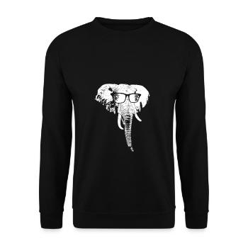 Elefant Sonnenbrille Elefantenliebe Tier Fan Elefa - Unisex Pullover - Schwarz - Vorne - Alina (178cm) & Michal (187cm)