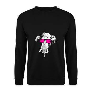 Elefant Sonnenbrille Elefantenliebe Tier Fan Elefa - Unisex Pullover - Schwarz - Vorne - Alina (178cm) & Michal (187cm)