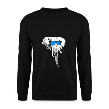 Elefant Sonnenbrille Party Elefantenliebe Elefantl - Unisex Pullover - Schwarz - Vorne - Alina (178cm) & Michal (187cm)