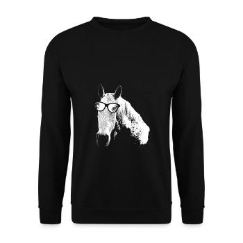 Pferd Sonnenbrille Uralub Reiten Pferdeliebe Pferd - Unisex Pullover - Schwarz - Vorne - Alina (178cm) & Michal (187cm)