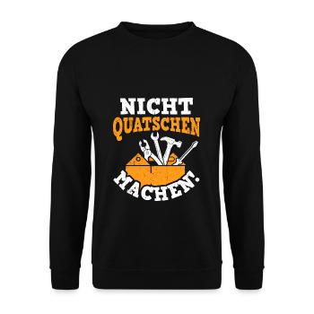 Handwerker Spruch Handwerker Meister KFZ Mechanike - Unisex Pullover - Schwarz - Vorne - Alina (178cm) & Michal (187cm)