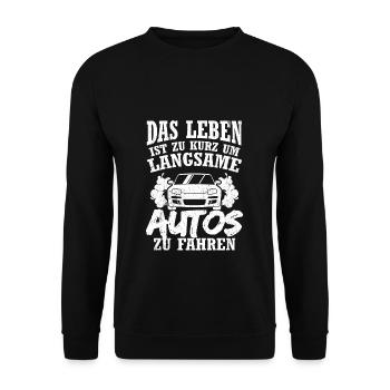 Auto Fan Tuner Sportwagen Geschenk Motorsport Lieb - Unisex Pullover - Schwarz - Vorne - Alina (178cm) & Michal (187cm)
