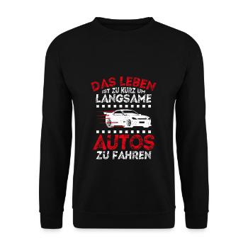 Auto Fan Tuner Sportwagen Geschenk Motorsport Lieb - Unisex Pullover - Schwarz - Vorne - Alina (178cm) & Michal (187cm)