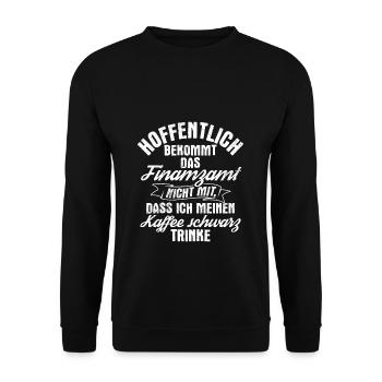 Finanzamt Steuern Lustig Spruch Geschenk Arbeitsko - Unisex Pullover - Schwarz - Vorne - Alina (178cm) & Michal (187cm)