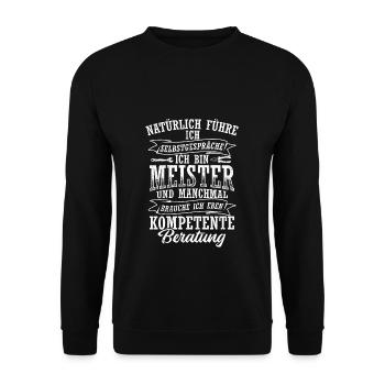 KFZ-Meister Zimmermeister Tischlermeister Bäckerme - Unisex Pullover - Schwarz - Vorne - Alina (178cm) & Michal (187cm)