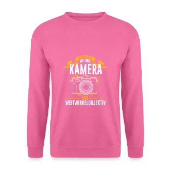 Bewaffnet mit einer KAMERA und WEITWINKELOBJEKTIV - Unisex Pullover - Pink - Vorne