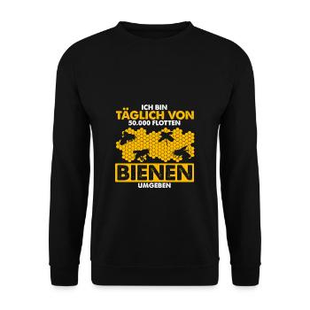 Ich Bin Täglich von 50000 Flotten Bienen Umgeben H - Unisex Pullover - Schwarz - Vorne - Alina (178cm) & Michal (187cm)