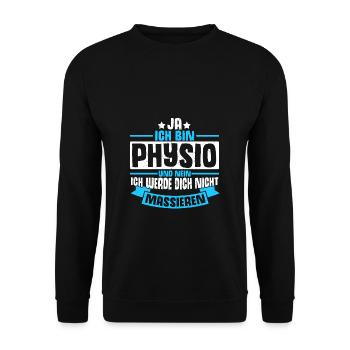 Ja Ich Bin Physio Und Nein Ich Werde Dich Nicht Ma - Unisex Pullover - Schwarz - Vorne - Alina (178cm) & Michal (187cm)
