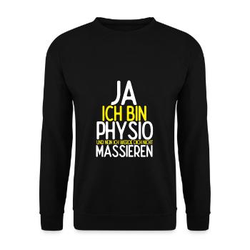 Ja Ich Bin Physio Und Nein Ich Werde Dich Nicht Ma - Unisex Pullover - Schwarz - Vorne - Alina (178cm) & Michal (187cm)