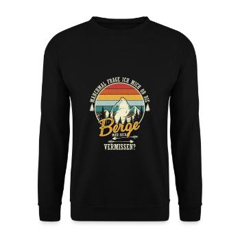 Berge Wanderer Natur Liebhaber Geschenk Bergsteige - Unisex Pullover - Schwarz - Vorne - Alina (178cm) & Michal (187cm)