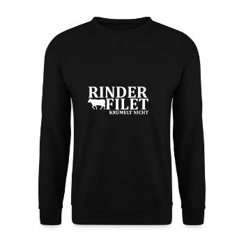 Rinderfilet krümelt nicht Grill - Unisex Pullover - Schwarz - Vorne - Alina (178cm) & Michal (187cm)