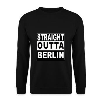 Straight outta Berlin - Je viens de Berlin - Sweat-shirt Unisexe - noir - Devant - Alina (178cm) & Michal (187cm)