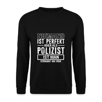 Polizeibeamte Freund & Helfer Polizei Spruch Poliz - Unisex Pullover - Schwarz - Vorne - Alina (178cm) & Michal (187cm)