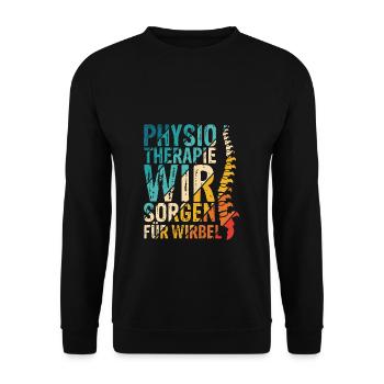 Physiotherapeut Physio Spruch Therapeut Geschenk M - Unisex Pullover - Schwarz - Vorne - Alina (178cm) & Michal (187cm)