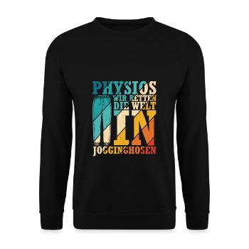 Physiotherapeut Physio Spruch Therapeut Geschenk M - Unisex Pullover - Schwarz - Vorne - Alina (178cm) & Michal (187cm)