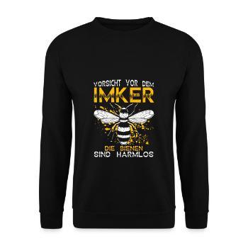 Vorsicht Vor Dem Imker Die Bienen Sind Harmlos Hon - Unisex Pullover - Schwarz - Vorne - Alina (178cm) & Michal (187cm)