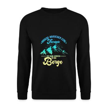Andere Brauchen Eine Therapie Ich Geh Einfach In D - Unisex Pullover - Schwarz - Vorne - Alina (178cm) & Michal (187cm)