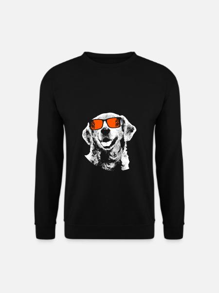Golden Retriever Hund Sonnenbrille Musik Retriever - Unisex Pullover - Schwarz