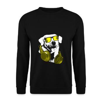 Labrador Hundefans Sonnenbrille Kopfhörer Labrador - Unisex Pullover - Schwarz - Vorne - Alina (178cm) & Michal (187cm)
