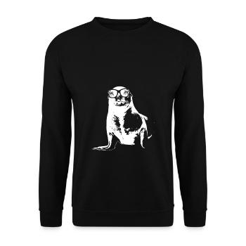 Seelöwe Ozean Naturfans Sonnenbrille Meer Tierlieb - Unisex Pullover - Schwarz - Vorne - Alina (178cm) & Michal (187cm)