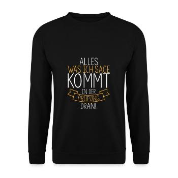 Lehrerin Lehrkraft Prüfung Klassenarbeit Beruf Leh - Unisex Pullover - Schwarz - Vorne - Alina (178cm) & Michal (187cm)