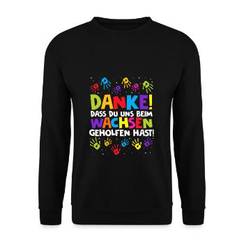 Kindergärtner Kita Kiga Kindergarten Geschenk Erzi - Unisex Pullover - Schwarz - Vorne - Alina (178cm) & Michal (187cm)