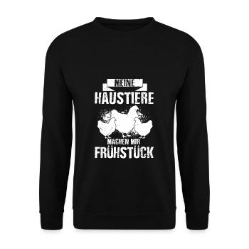 Hühner Landwirt Traktor Agrar Landwirtschaft Spruc - Unisex Pullover - Schwarz - Vorne - Alina (178cm) & Michal (187cm)