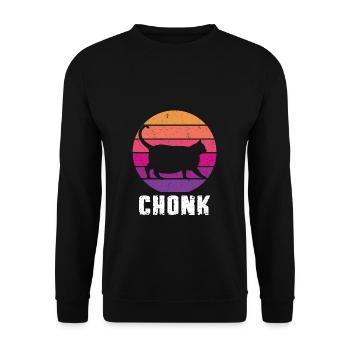 Cat Chonk Cat Gift Cat Mom Cat Dad Cat - Unisex Sweatshirt - black - Front - Alina (178cm) & Michal (187cm)