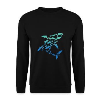 Sharks Gift Marine Biology Ocean Diving Shark - Unisex Sweatshirt - black - Front - Alina (178cm) & Michal (187cm)
