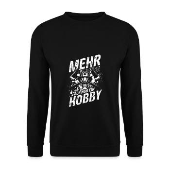 Freiwillige Feuerwehr Berufsfeuerwehr Feuerwehrleu - Unisex Pullover - Schwarz - Vorne - Alina (178cm) & Michal (187cm)