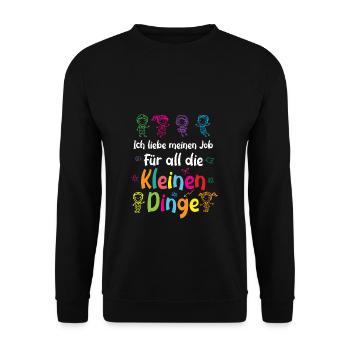 Lehrerin Erzieherin Geschenk Kindergärtnerin - Unisex Pullover - Schwarz - Vorne - Alina (178cm) & Michal (187cm)