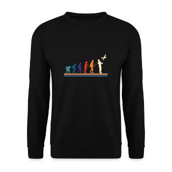 Model Airplane Model Airplane Gift Model Builder - Unisex Sweatshirt - black - Front - Alina (178cm) & Michal (187cm)