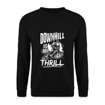 DOWNHILL IS MY THRILL - Outdoor Bikelovers Mountai - Unisex Pullover - Schwarz - Vorne - Alina (178cm) & Michal (187cm)
