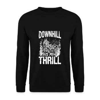 DOWNHILL IS MY THRILL - Adrenalinkick Enduro Ausfa - Unisex Pullover - Schwarz - Vorne - Alina (178cm) & Michal (187cm)