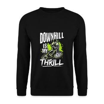DOWNHILL IS MY THRILL - Fahrrad Motorsport Adrena - Unisex Pullover - Schwarz - Vorne - Alina (178cm) & Michal (187cm)