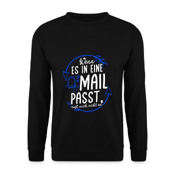 WENN ES IN EINE MAIL PASST, ruft mich nicht an - A - Unisex Pullover - Schwarz - Vorne - Alina (178cm) & Michal (187cm)