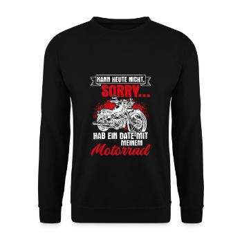 Chopper Biker Bikelovers Motorrad Motiv Outdoor - Unisex Pullover - Schwarz - Vorne - Alina (178cm) & Michal (187cm)
