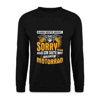Geschenk Überraschung Motorrad Fahrradfans Hobbybi - Unisex Pullover - Schwarz - Vorne - Alina (178cm) & Michal (187cm)