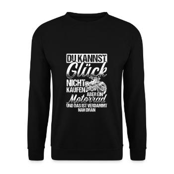 Hobbybiker Motorrad Motiv Outdoor Sportfan Motorra - Unisex Pullover - Schwarz - Vorne - Alina (178cm) & Michal (187cm)