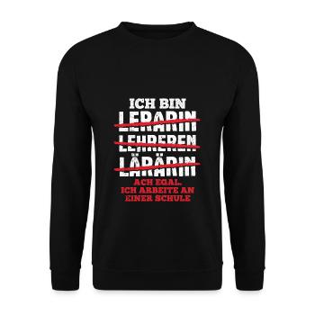 Lehrer Lehrkraft Referendar Realschule Geschenk Le - Unisex Pullover - Schwarz - Vorne - Alina (178cm) & Michal (187cm)