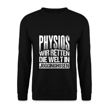 Physiotherapeut Sport Therapeut Spruch Geschenk Ph - Unisex Pullover - Schwarz - Vorne - Alina (178cm) & Michal (187cm)