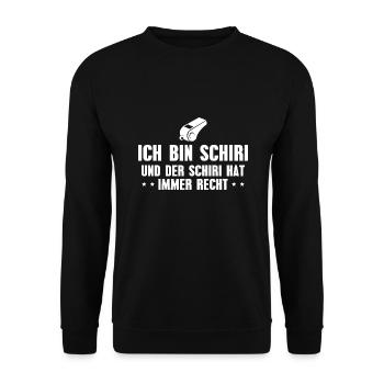 Fußballschiedsrichter Referee Schiri Geschenk - Unisex Pullover - Schwarz - Vorne - Alina (178cm) & Michal (187cm)