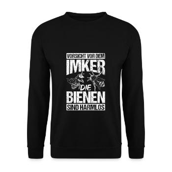 Vorsicht Vor Dem Imker Die Bienen Sind Harmlos Hon - Unisex Pullover - Schwarz - Vorne - Alina (178cm) & Michal (187cm)