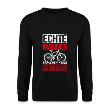 MTB Mountainbiker Spruch Fahrradfahrer Rennrad Ges - Unisex Pullover - Schwarz - Vorne - Alina (178cm) & Michal (187cm)